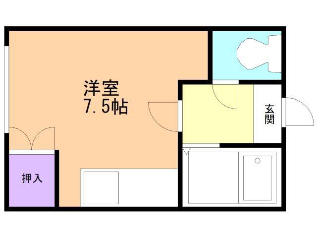 コーポ大友Ⅱ(ワンルーム/2階)の間取り写真