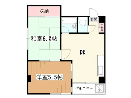 サンコーポ久米川(2DK/3階)の間取り写真