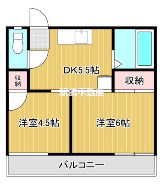 フォーブルIII(2DK/1階)の間取り写真