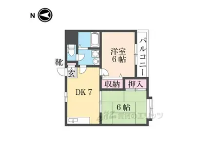 第2エイサイハイム(2DK/3階)の間取り写真