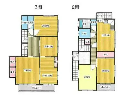 みくらビル(6DK/2階)の間取り写真