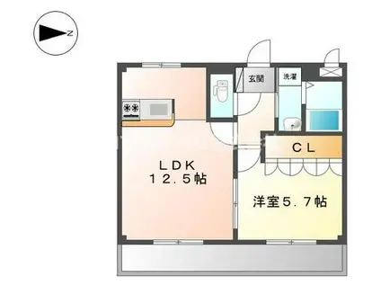 ルピナスネオコート(1LDK/2階)の間取り写真