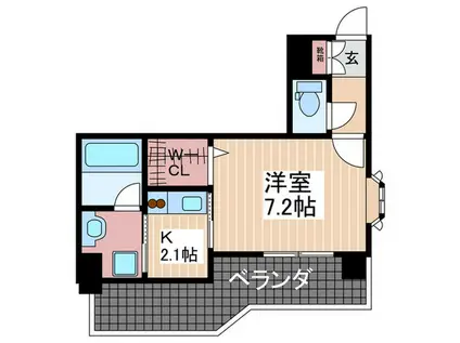 ルービンス十日市(1K/5階)の間取り写真