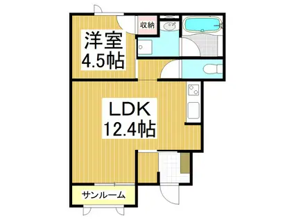メゾンD IV(1LDK/1階)の間取り写真