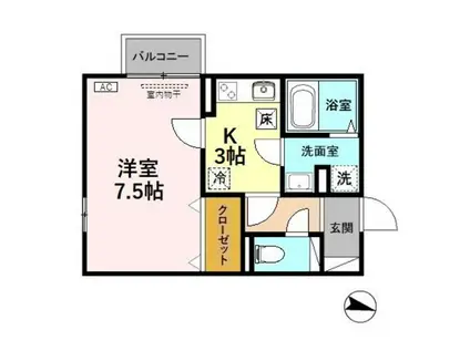 モーニングビュー(1K/1階)の間取り写真