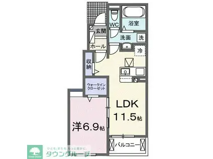 ネオブライツII(1LDK/1階)の間取り写真