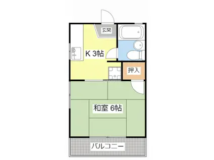 城南ハイツ(1K/2階)の間取り写真