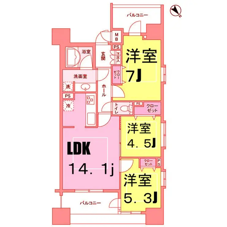 パークフラッツ横濱公園 9階階 間取り