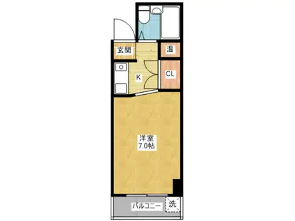 姫川ヴィレッジ(ワンルーム/4階)の間取り写真