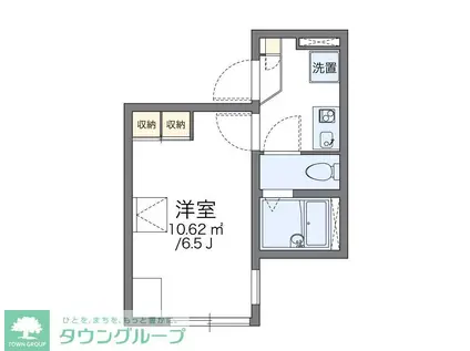 レオパレスシングルフラット梅田(1K/1階)の間取り写真