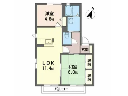 シャーメゾンウィンズB(2LDK/1階)の間取り写真