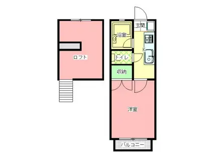 ツインヒルズ22(1K/1階)の間取り写真