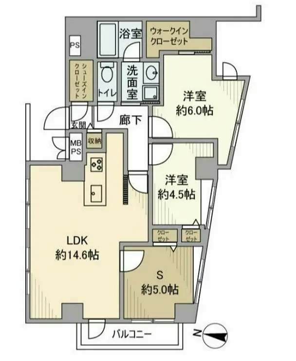 ライオンズマンション王子第5 4階階 間取り