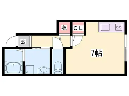 リープラス赤穂II(ワンルーム/1階)の間取り写真