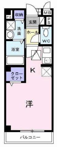 パインビリッジ(ワンルーム/2階)の間取り写真