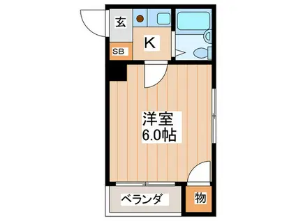 サンシャイン香里2(1K/1階)の間取り写真