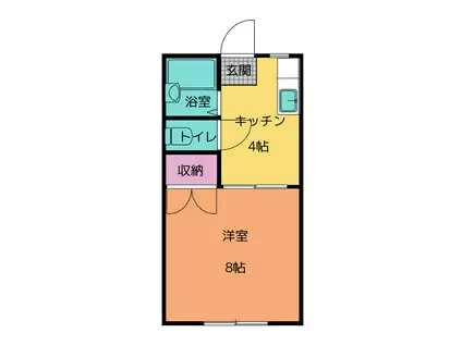エステート阿倉川B(1K/1階)の間取り写真
