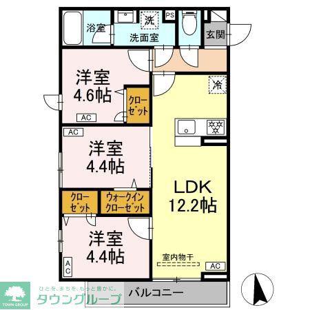 セレスティア岡本(3LDK/3階)の間取り写真