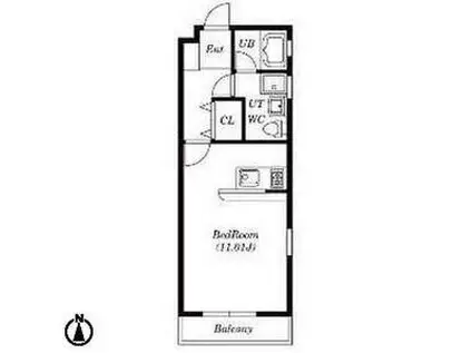 NEST黒川(1K/3階)の間取り写真