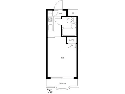 ハイタウン洗足池(1K/2階)の間取り写真