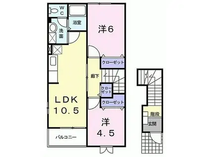 プリンセスガーデンIII(2LDK/2階)の間取り写真