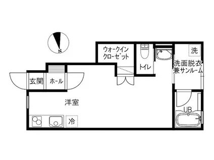 TERNI(ワンルーム/1階)の間取り写真