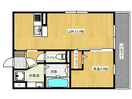 パークヴィラ合志IV(1LDK/1階)の間取り写真