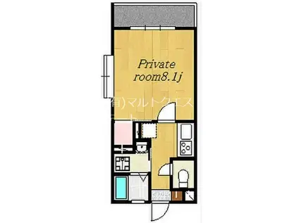 アークレジデンス東谷山(1K/4階)の間取り写真