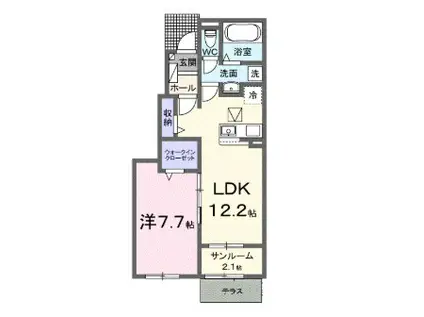 ベル シエルメール III(1LDK/1階)の間取り写真