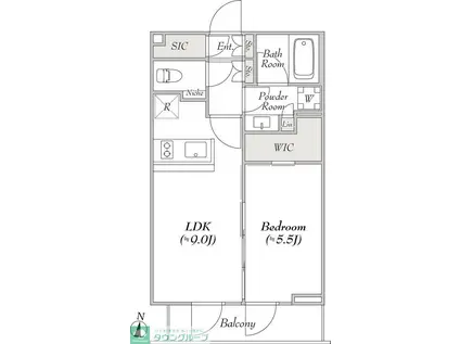 ルミーク本町イースト(1LDK/2階)の間取り写真