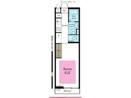 リブリ・ワタリダ(1K/2階)の間取り写真