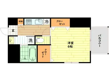 CHERRY HILLS(1K/3階)の間取り写真