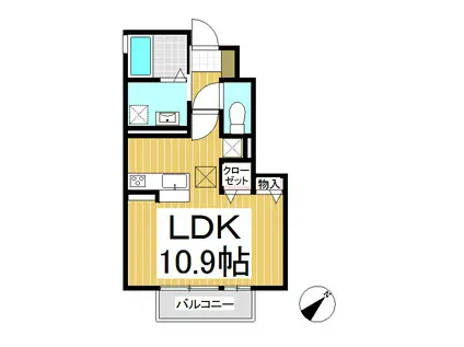 APPLAUSE(ワンルーム/1階)の間取り写真