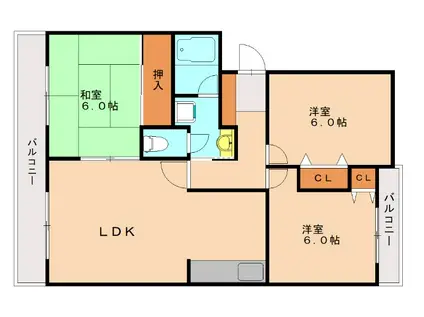 サンハイツC(3LDK/3階)の間取り写真