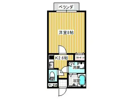 リヴェールA棟(1K/1階)の間取り写真