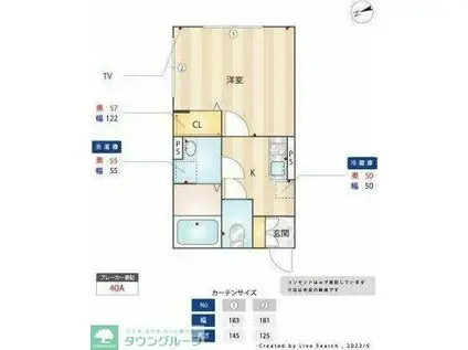 ヒルズ松戸(1K/1階)の間取り写真