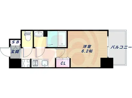 スプランディッド天王寺DUE(1K/10階)の間取り写真