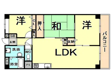 ルノン大森ドゥ(3LDK/4階)の間取り写真