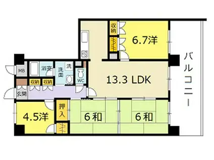 SYビル(4LDK/2階)の間取り写真