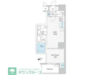 東京HIGHTOWER(1LDK/3階)の間取り写真