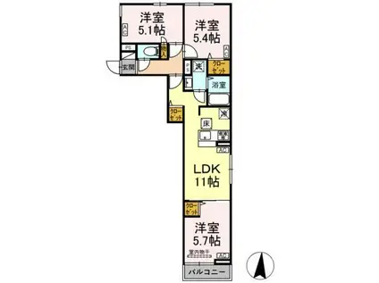 板橋区小茂根2丁目PJ103(3LDK/1階)の間取り写真