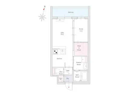 リアンレガーロ雑餉隈駅II(1LDK/3階)の間取り写真