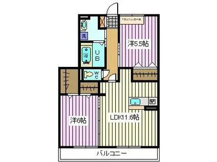 カーザさくら(2LDK/1階)の間取り写真