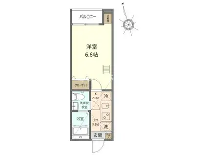 エクセラン仲六郷(1K/3階)の間取り写真