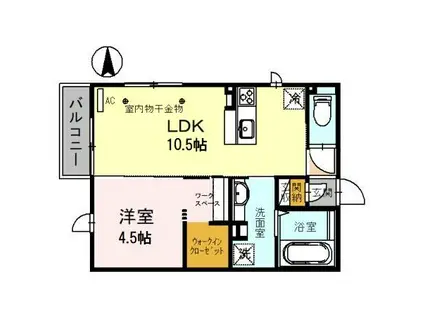 ALLOGGIO(1LDK/1階)の間取り写真