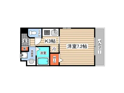 オリオリタウンVI(1K/4階)の間取り写真