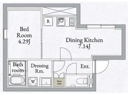 ライブフラット高田馬場(1DK/3階)の間取り写真