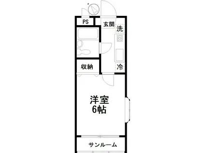 アーバンフラット(1K/1階)の間取り写真