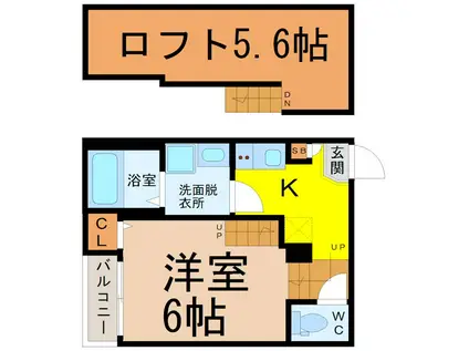 ハーモニーテラス靖国町II(1SK/1階)の間取り写真