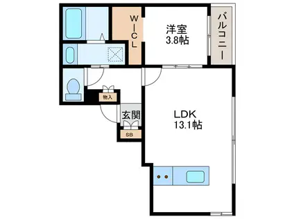 THE EIGHT ジ エイト(1LDK/2階)の間取り写真